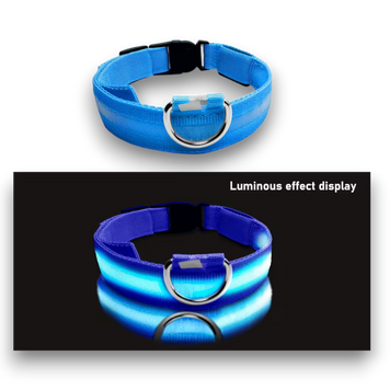 Нейлоновий LED-нашийник для собак D0007blueL фото
