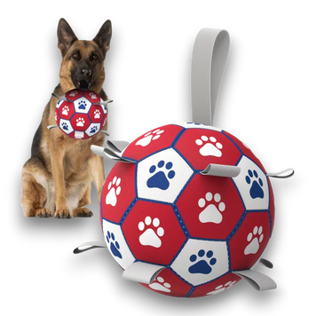 Soccer Ball - Футбольний м'яч з ремінцями для собак D0008-Lred фото